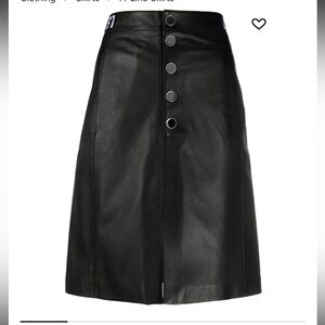 Just Cavalli Black A-Line Leather Skirt